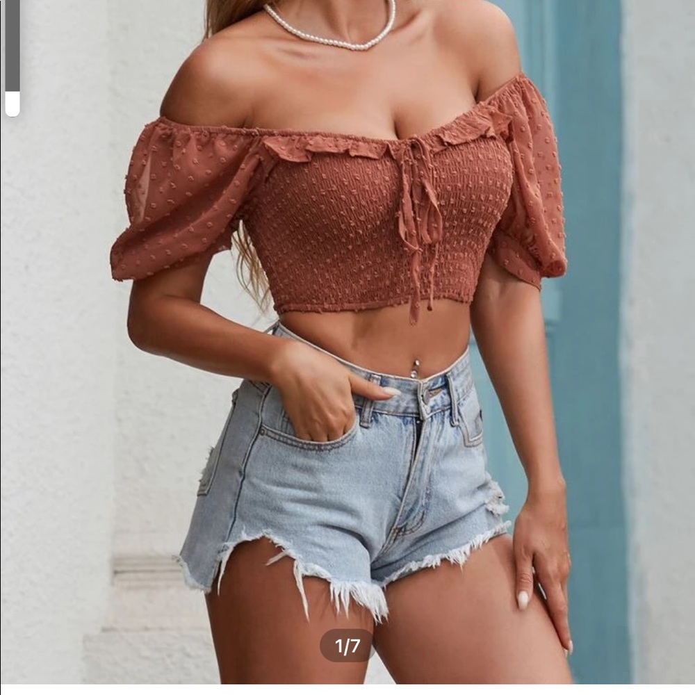 Boho Off Shoulder Crop Top